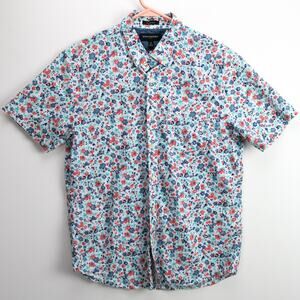 Banana Republic Slim Fit Floral Shirt Mens Medium Short Sleeve Button Down